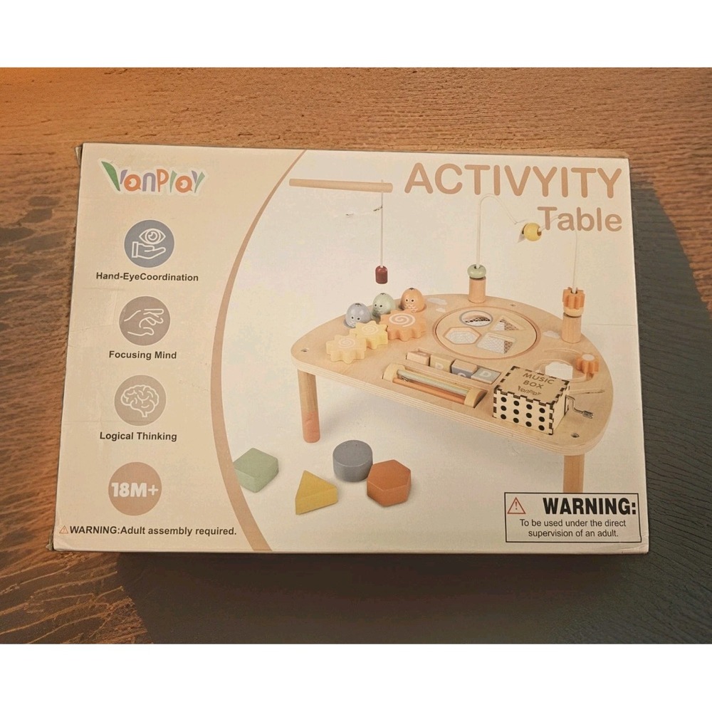 Vonplay Wooden Activity Table Montessori Toys Fish Theme MX410 Kids Gift